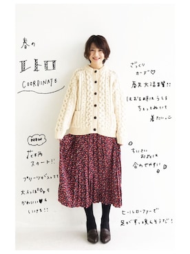 「ウエストゴム」｜「アイテム（アクセサリー）」を使った、ｉｙｕさん（レディース・157cm）の春コーディネート