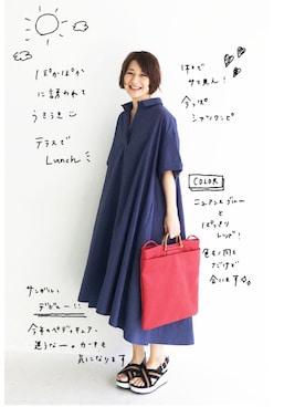 「haco!（ハコ）のアイテム（ワンピース/ドレス）」を使った、ｉｙｕさん（レディース・157cm）の春コーディネート