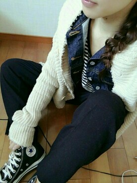 「CONVERSE（コンバース）のCONVERSE ALL STAR　ハイカットスニーカー（スニーカー）」を使った、yoyukana さん（レディース・163cm）の春コーディネート