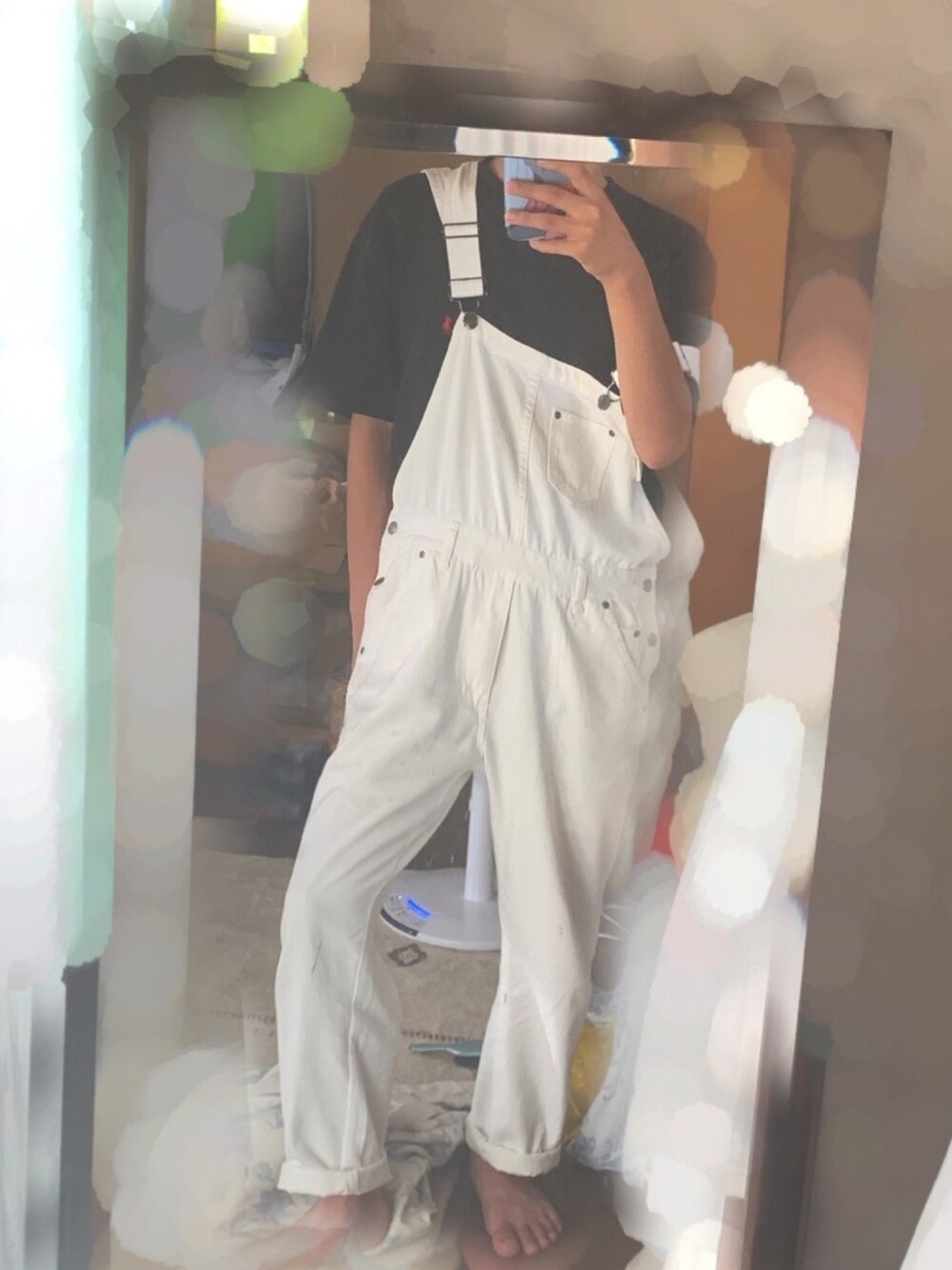 「おしゃれさんと繋がりたい、オーバーオール、シンプルコーデ」｜「POLO RALPH LAURENのポロ ラルフローレン ワンポイント Ｔシャツ ボーイズサイズ（Tシャツ/カットソー、ブラック系）」を使った、INOYA さん（メンズ・167cm）の夏コーディネートの1枚目の写真