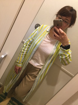 「Design Tshirts Store graniph（デザイン　ティーシャツ　ストア　グラニフ）のアイテム（シャツワンピース）」を使った、きあさん（レディース・157cm）の春コーディネート