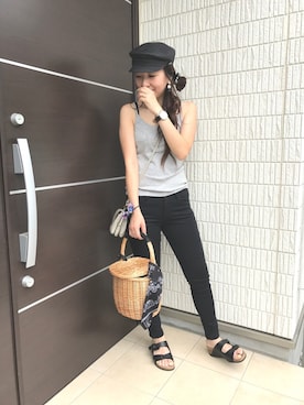 「FREE'S MART（フリーズマート）のアイテム（キャスケット）」を使った、E♡RIさん（レディース・160cm）の夏コーディネート