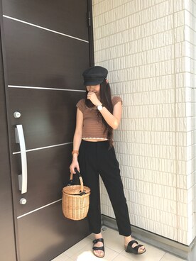 「FREE'S MART（フリーズマート）のアイテム（キャスケット）」を使った、E♡RIさん（レディース・160cm）の夏コーディネート