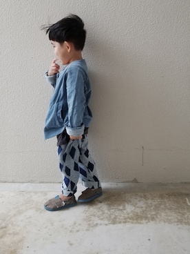「西松屋」｜「アイテム（スリッポン）」を使った、Jr.xxxさん（キッズ・90cm）の秋コーディネート