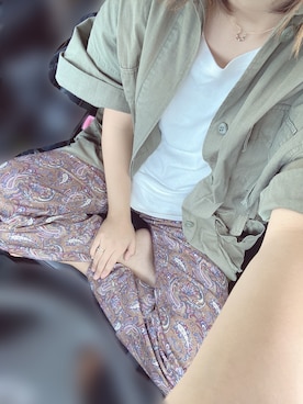 「ペイズリー柄パンツ」｜「アイテム（ジャケット/アウター）」を使った、Shiii_⑅◡̈*.さん（レディース・164cm）の秋コーディネート
