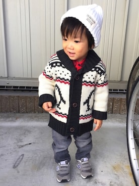 「babygap」｜「アイテム（その他アウター）」を使った、choco◡̈⋆*さん（キッズ・80cm）の冬コーディネート