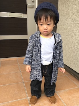 「静岡キッズ」｜「アイテム（ハンチング/ベレー帽）」を使った、choco◡̈⋆*さん（キッズ・80cm）の春コーディネート