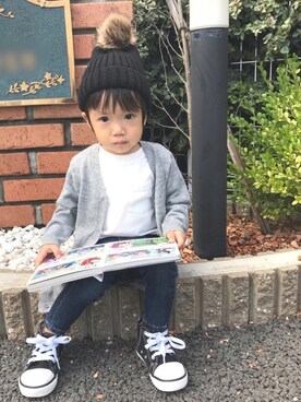 「静岡キッズ」｜「アイテム（帽子）」を使った、choco◡̈⋆*さん（キッズ・80cm）の秋コーディネート