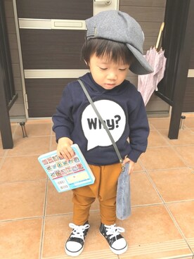 「静岡キッズ」｜「アイテム（帽子）」を使った、choco◡̈⋆*さん（キッズ・80cm）の秋コーディネート