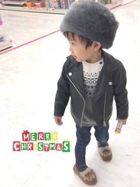 「静岡キッズ」｜choco◡̈⋆*さん（キッズ・90cm）の冬コーディネート