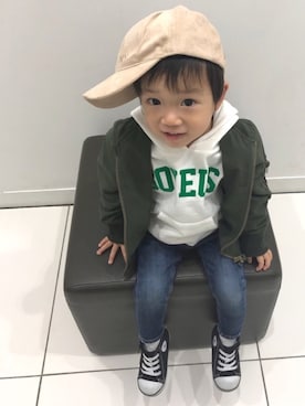 「静岡キッズ」｜choco◡̈⋆*さん（キッズ・90cm）の冬コーディネート