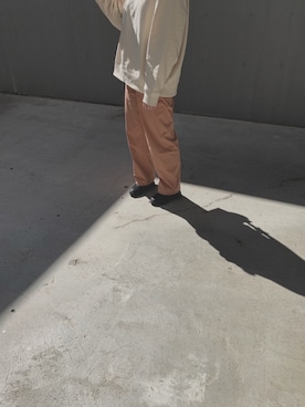 「UNIQLO（ユニクロ）のアイテム（パンツ、オレンジ系）」を使った、sachikoさん（レディース・161cm）の春コーディネート