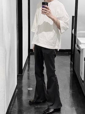 「MAISON EUREKA（メゾンエウレカ）のザ ベルボトム VER.2」を使った、すみだっちーさん（メンズ・178cm）の夏コーディネート