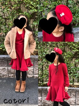 「発表会」｜「アイテム（その他アウター）」を使った、cotoriさん（キッズ・120cm）の冬コーディネート