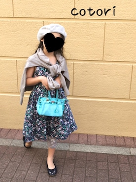 「WEGO（ウィゴー）のアイテム（ハンチング/ベレー帽）」を使った、cotoriさん（キッズ・120cm）の夏コーディネート