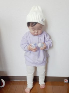 「ラベンダー」｜ちゃんリリさん（キッズ・80cm）の春コーディネート