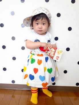 「海外子供服」｜「アイテム（その他）」を使った、ちゃんリリさん（キッズ・80cm）の夏コーディネート