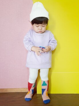 「bobochoses」｜「アイテム（その他）」を使った、ちゃんリリさん（キッズ・80cm）の秋コーディネート