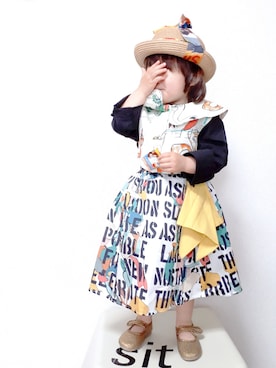 「Cienta（シエンタ）のアイテム（その他シューズ）」を使った、ちゃんリリさん（キッズ・90cm）の春コーディネート