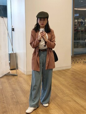 「帅气」｜阿宁别怂さん（レディース・161cm）の冬コーディネート