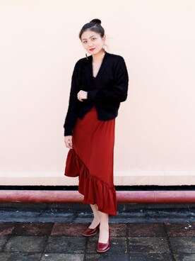 「H&M（エイチ・アンド・エム）のアイテム（ブルゾン）」を使った、阿宁别怂さん（レディース・161cm）の春コーディネート