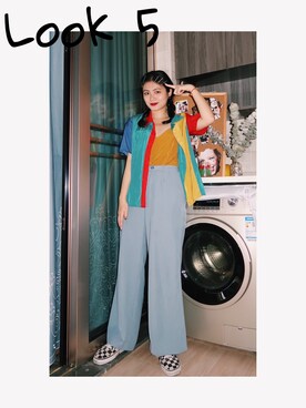 「彩色」｜阿宁别怂さん（レディース・161cm）の冬コーディネート