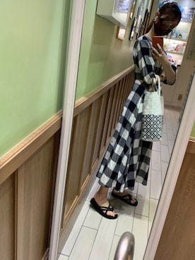 「NICE CLAUP（ナイスクラップ）のアイテム（その他）」を使った、元GU店員みかん🍊さん（レディース・163cm）の夏コーディネート