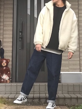 「AZUL by moussy（アズールバイマウジー）のアイテム（タンクトップ）」を使った、Kagetoraさん（メンズ・178cm）の冬コーディネート
