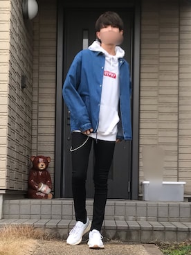 「デニムコーチジャケット」｜Kagetoraさん（メンズ・178cm）の冬コーディネート