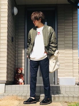 「nano・universe」｜「アイテム（MA-1）」を使った、Kagetoraさん（メンズ・178cm）の冬コーディネート