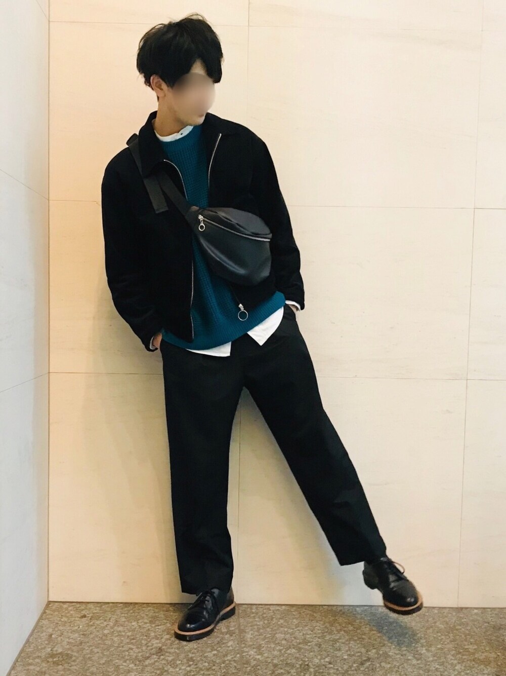 「spring、はるコーデ、LIDnM、HARE、EMMA  CLOTHES、SENSE OF PLACE by URBAN RESEAR」｜「LIDNMのリングジップコーデュロイアウター（ブルゾン、ブラック系）」を使った、Kagetoraさん（メンズ・178cm）の春コーディネートの1枚目の写真
