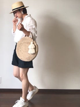 「アイテム（ピアス（両耳用））」を使った、msd☺︎さん（レディース・162cm・30代）の夏コーディネート