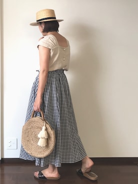 「アイテム（ピアス（両耳用））」を使った、msd☺︎さん（レディース・162cm・30代）の夏コーディネート