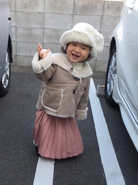 「1歳5ヶ月」｜「アイテム（ダウンジャケット/コート）」を使った、Hina☆さん（キッズ・80cm）の冬コーディネート
