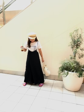 「CLEARIMPRESSION （クリアインプレッション）のアイテム（つなぎ/オールインワン）」を使った、kayaさん（レディース・158cm）の夏コーディネート