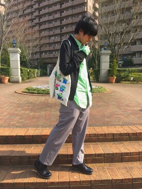 「TOMMY HILFIGER」｜「アイテム（MA-1）」を使った、との@180cm女子さん（メンズ・178cm）の春コーディネート