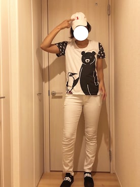 「FRAPBOIS（フラボア）のアイテム（Tシャツ/カットソー、ホワイト系）」を使った、との@180cm女子さん（メンズ・180cm）の秋コーディネート