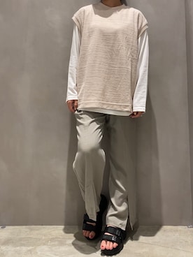 「koe（コエ）のアイテム（トップス）」を使った、1999sakiさん（レディース・155cm）の夏コーディネート