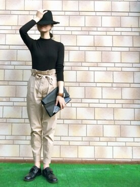 「GLOBAL WORK（グローバルワーク）のフェルトナカオレＨＡＴ/565115（ハット）」を使った、623.kさん（レディース・167cm）の夏コーディネート