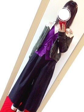 「H&M（エイチ・アンド・エム）のアイテム（ナイロンジャケット）」を使った、ameri.さん（レディース・147cm）の春コーディネート