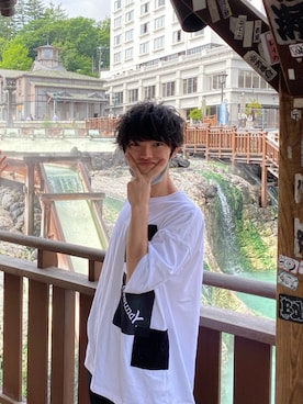 「Ground Y（グラウンドワイ）のアイテム（Tシャツ/カットソー、ホワイト系）」を使った、はくりさん（メンズ・174cm）の冬コーディネート