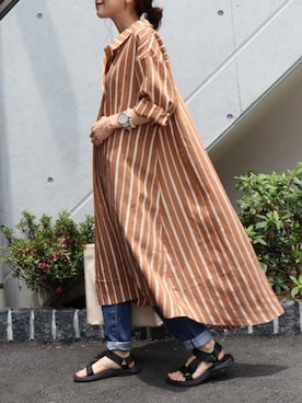 「FUJIROCKEEN」｜「アイテム（シャツワンピース）」を使った、unit labさん（レディース・153cm）の夏コーディネート