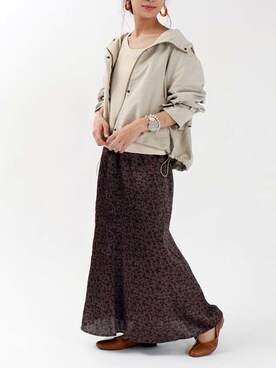 「ワッフル」｜「アイテム（マウンテンパーカー）」を使った、unit labさん（レディース・153cm）の夏コーディネート