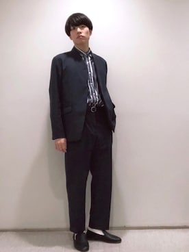 「STUDIOUS（ステュディオス）のアイテム（セットアップ）」を使った、ナイルさん（メンズ・165cm）の春コーディネート