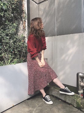 「CONVERSE（コンバース）のCONVERSE コンバース オールスター 100 カラーズ　オックス / ALL STAR 100 COLORS OX（スニーカー）」を使った、natsumiさん（レディース・158cm）の夏コーディネート