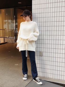 「CONVERSE（コンバース）のCONVERSE コンバース オールスター 100 カラーズ　オックス / ALL STAR 100 COLORS OX（スニーカー）」を使った、natsumiさん（レディース・158cm）の秋コーディネート
