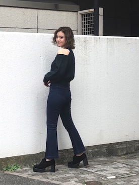 「肌見せ」｜natsumiさん（レディース・158cm）の秋コーディネート