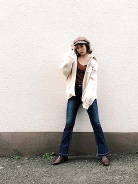 「dazzlin（ダズリン）のアイテム（ブルゾン）」を使った、natsumiさん（レディース・158cm）の冬コーディネート