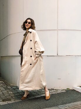 「dazzlin（ダズリン）のアイテム（トレンチコート）」を使った、natsumiさん（レディース・158cm）の冬コーディネート