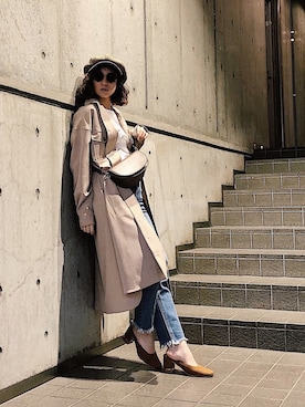 「アイテム（ワンピース/ドレス、ベージュ系）」を使った、natsumiさん（レディース・158cm）の冬コーディネート